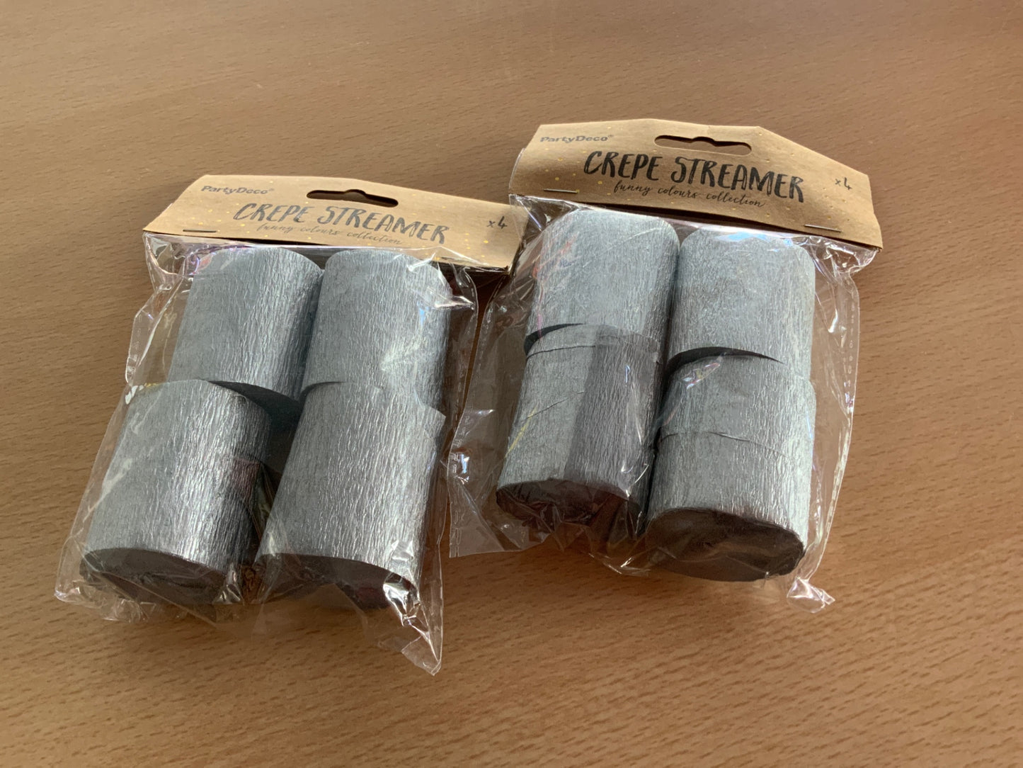 PartyDeco Streamerschlangen Silber