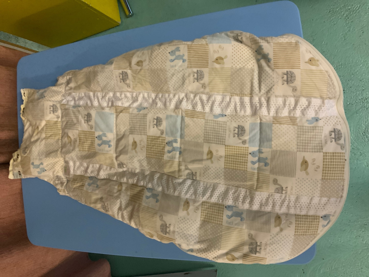 Schlafsack Beige und Blau