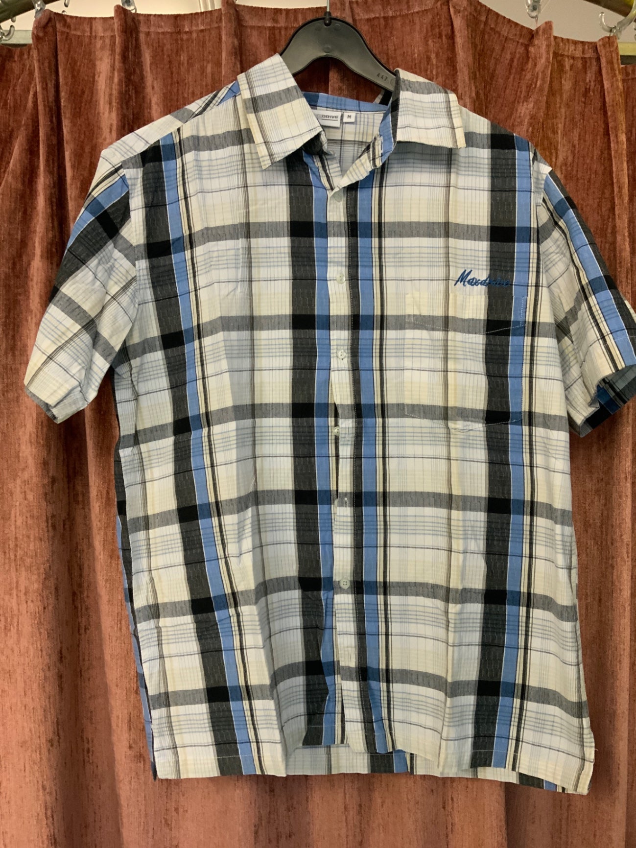 Madewell Hemd M Blau/Schwarz/Weiß