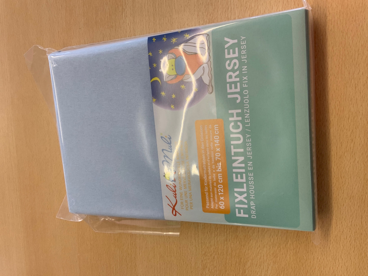 KuliMuli Fixleintuch 60 x 120 bis 70 x 140 Hellblau