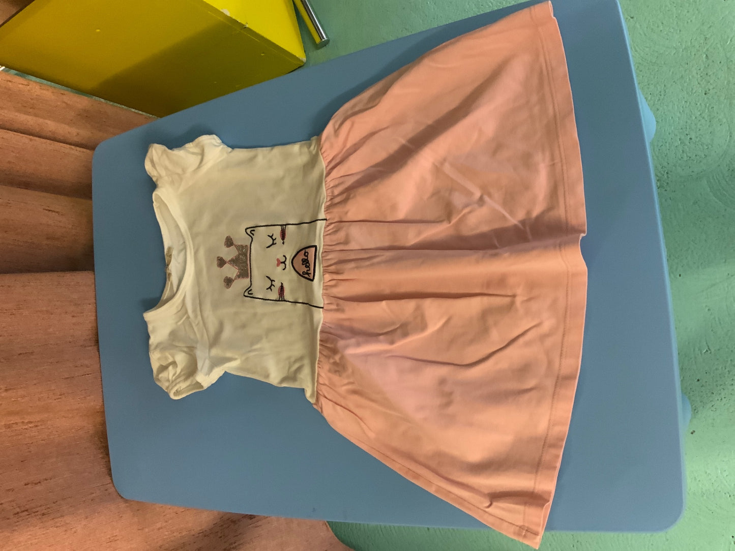 Kleid 116 Beige und Rosa