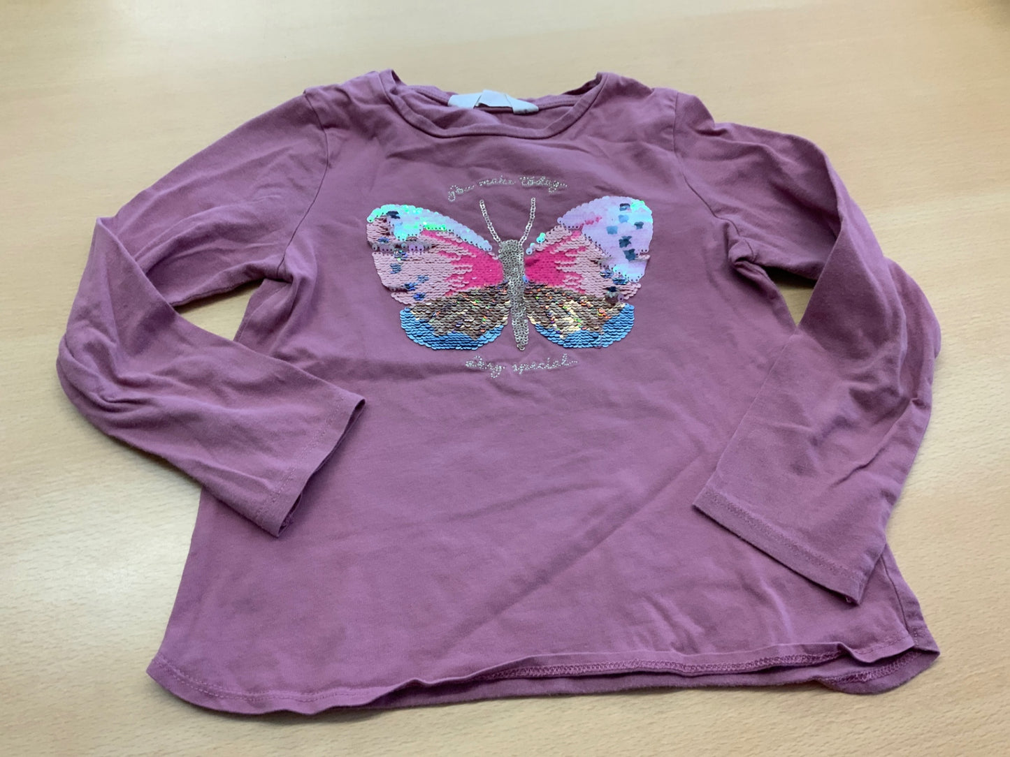 Langarmshirt 110/116 Lila