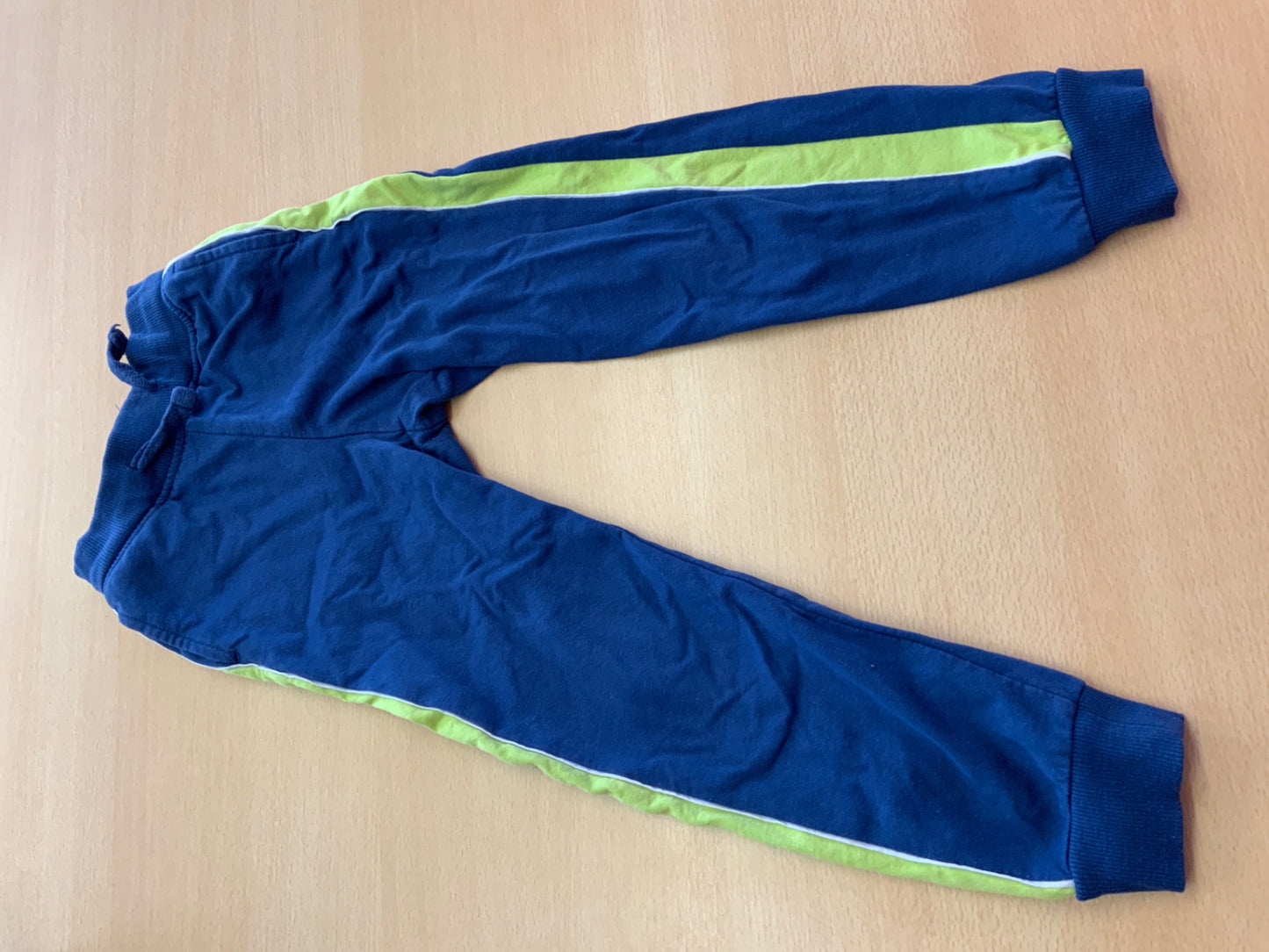 Jogginghose 116 Blau mit Neongrün