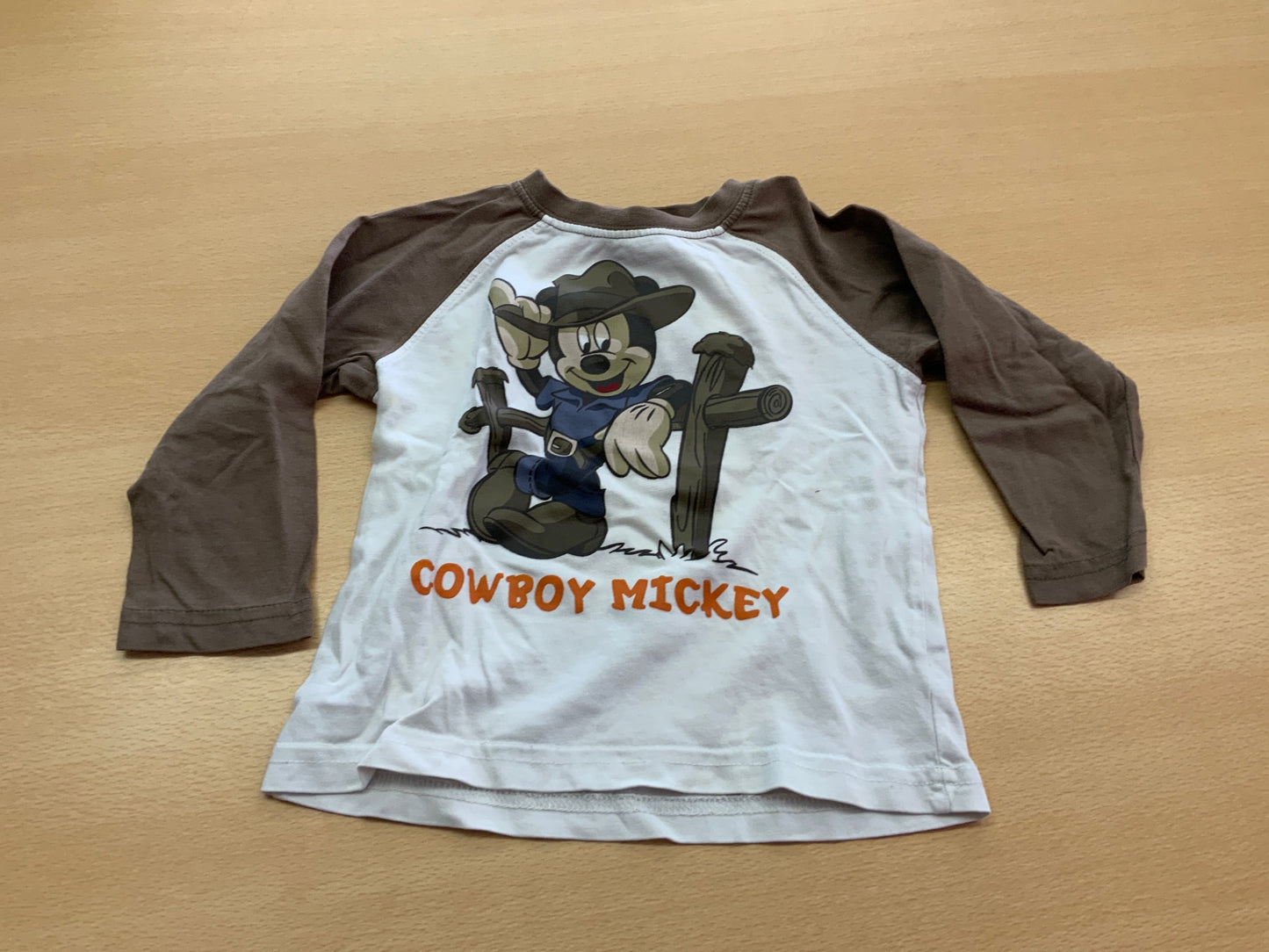 Langarmshirt 86 Weiß und Braun