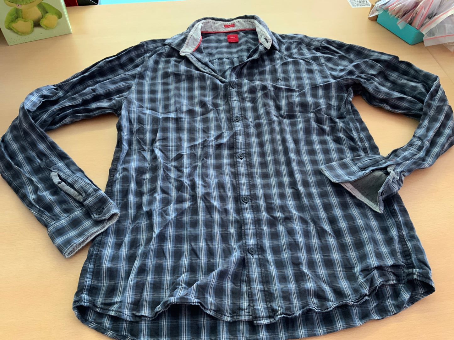 S.Oliver Hemd L Blau, Schwarz, Weiß