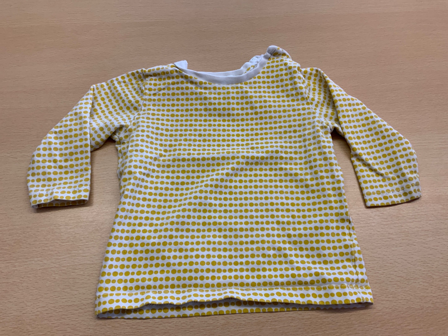 Langarmshirt 74 Gelb und Weiß