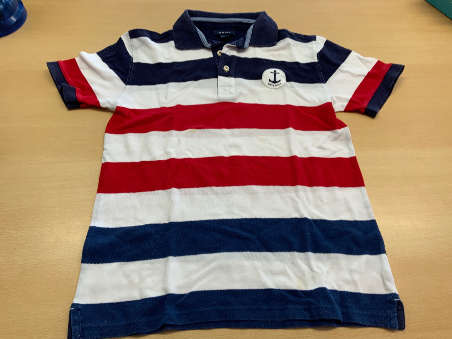 Poloshirt 146/152 Rot, Weiß, Blau