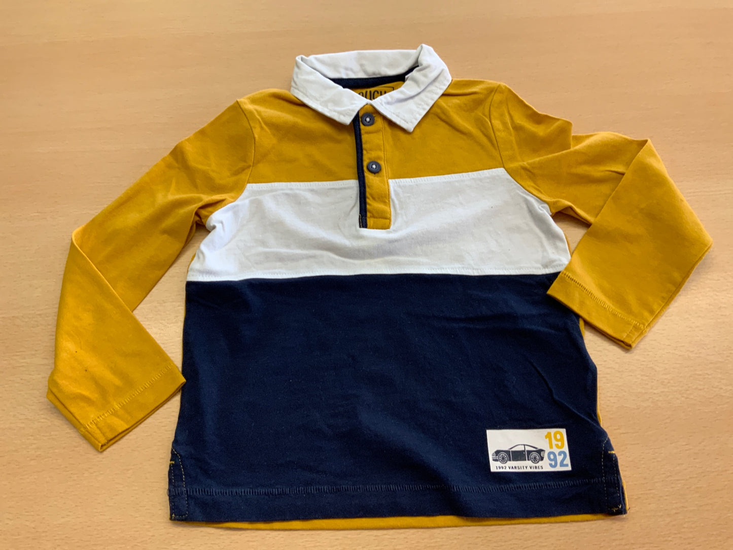 Poloshirt 104 Marineblau, Weiß, Gelb