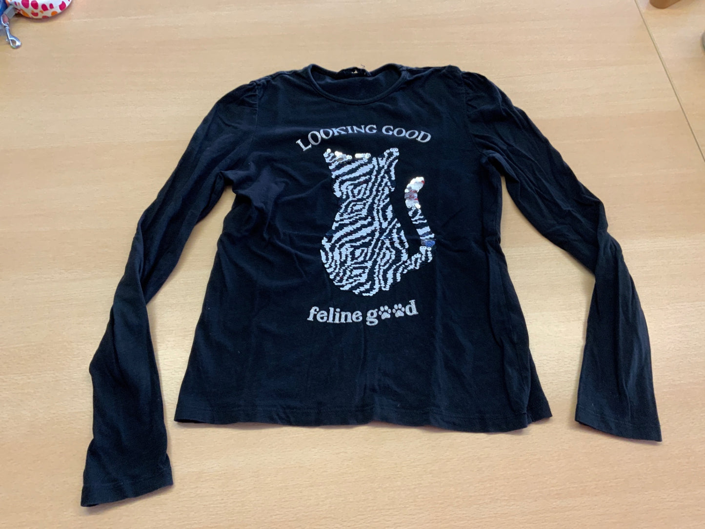 Langarmshirt 152/158 Schwarz