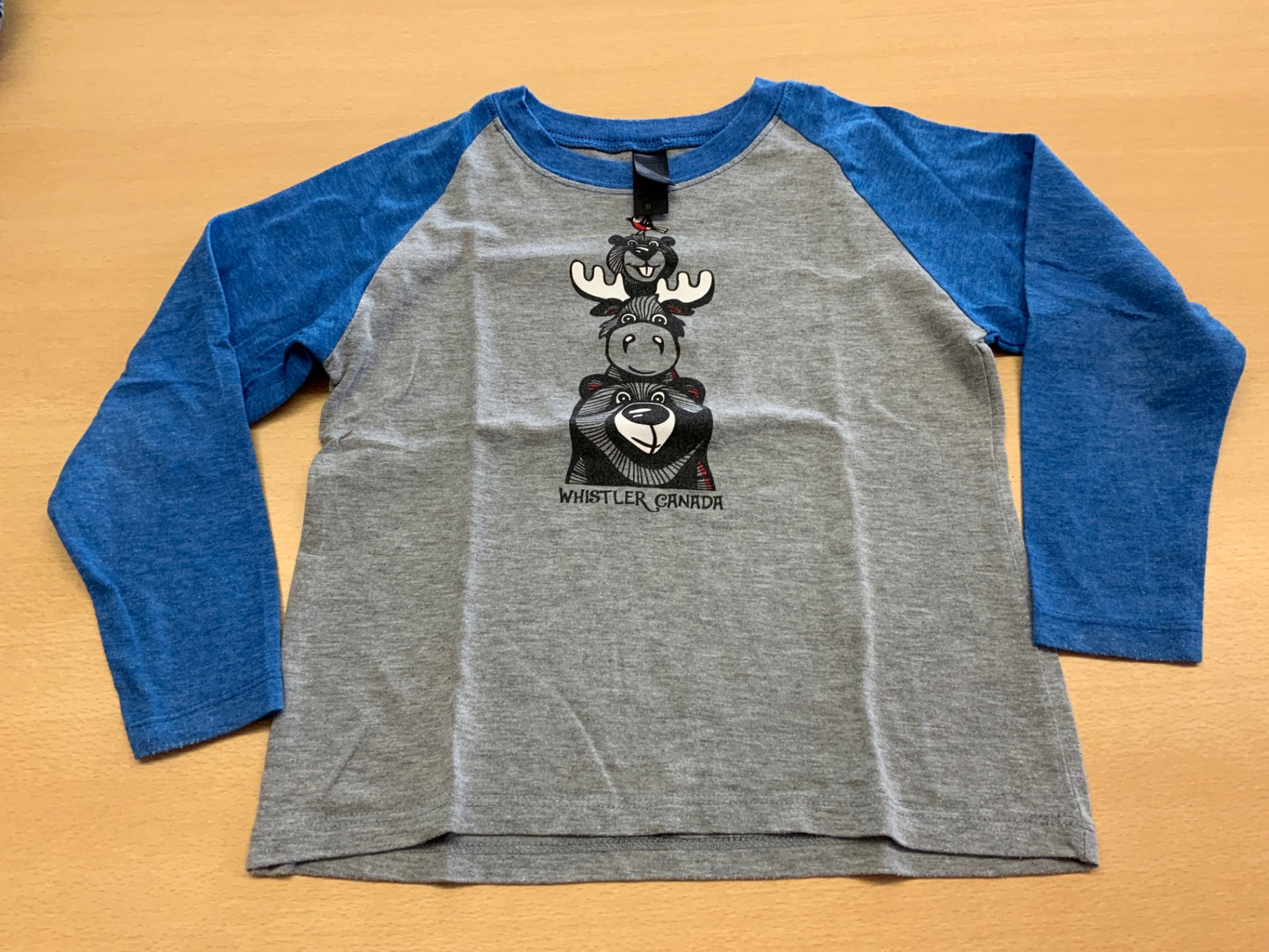 Langarmshirt 116 Grau und Blau