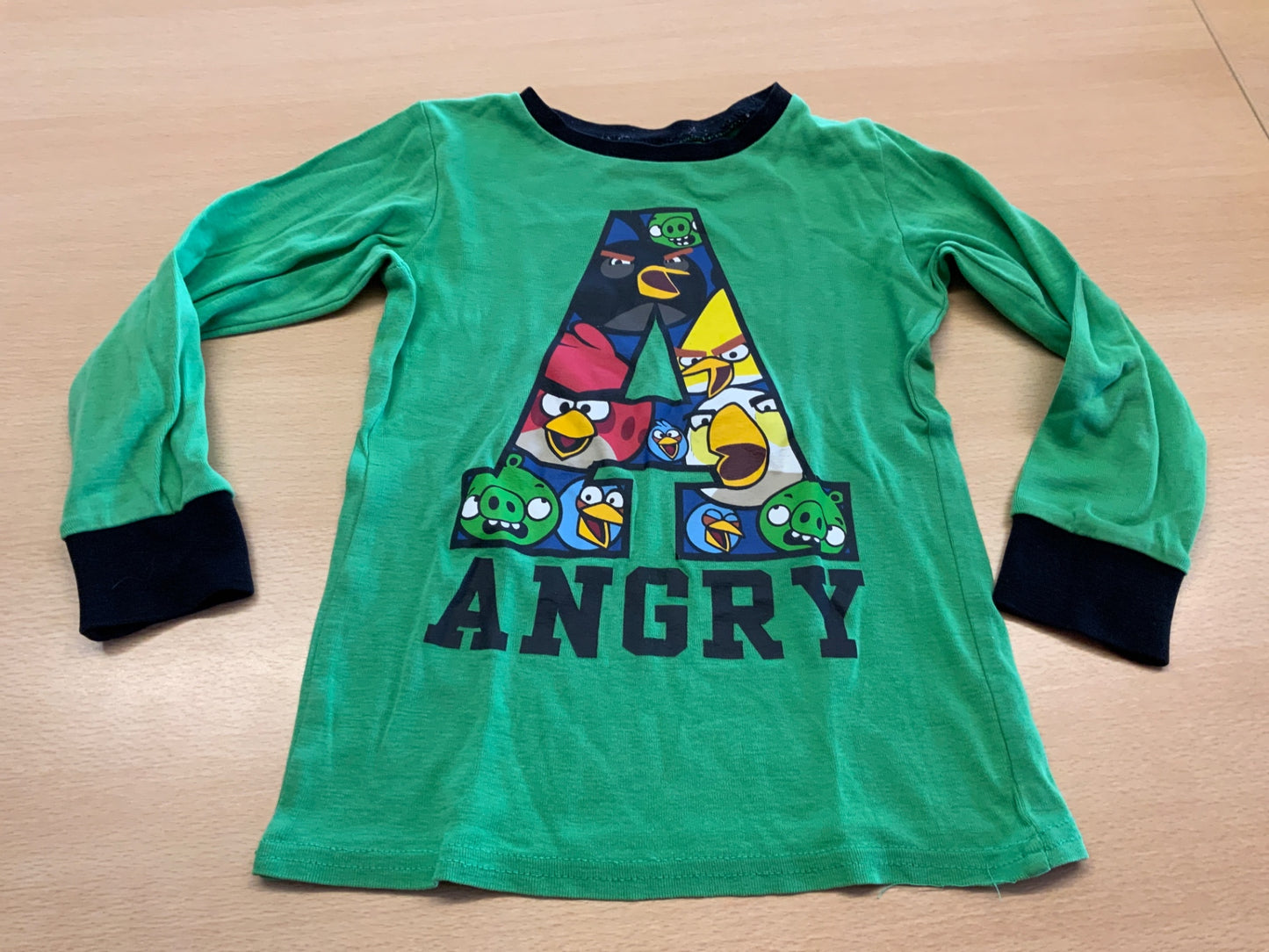 Langarmshirt 116 Grün, Schwarz, Rot, Gelb, Blau, Weiß