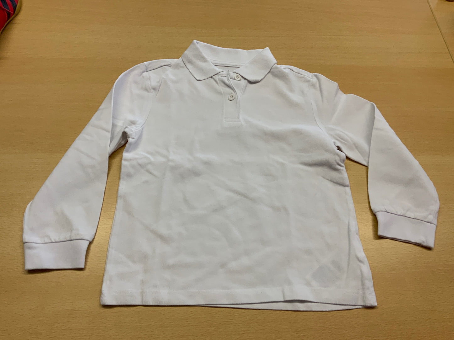 Poloshirt langarm 116/122 Weiß