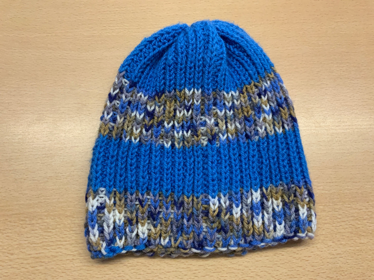 Mütze Blau, Grau, Weiß, Braun