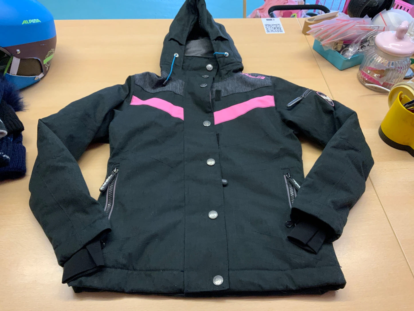 Unbekannt Winterjacke 128 Schwarz mit Pink