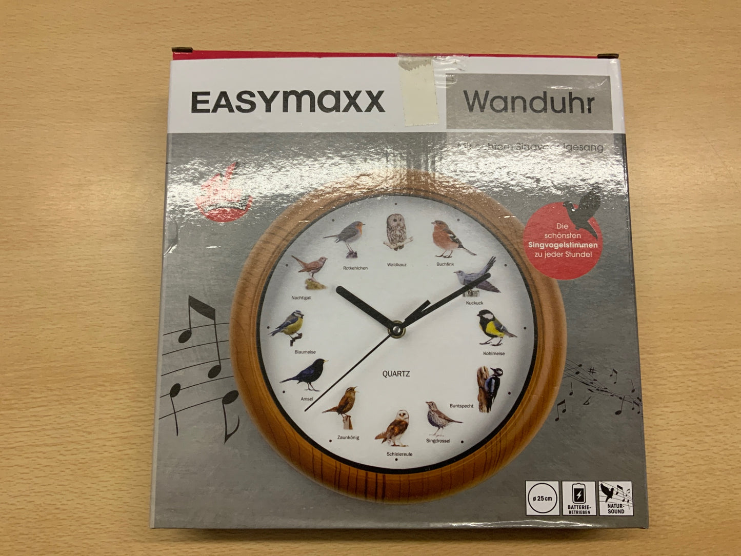 Wanduhr Natürliches Holz