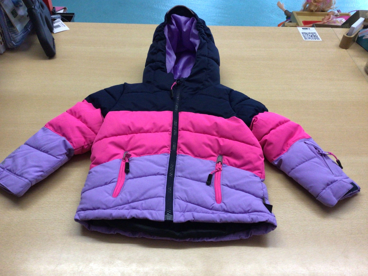 Winterjacke 98 Mehrfarbig (Pink, Lila, Schwarz)