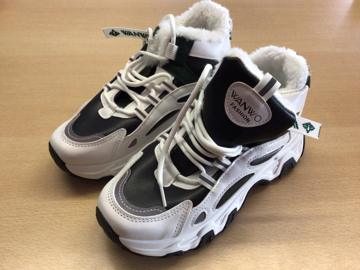 WANWO Schuhe Weiß, Schwarz, Grau