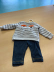 Kinder-Outfit 62 Grau und Dunkelblau