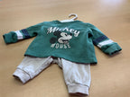 Kinder-Outfit 62 Grün und Beige