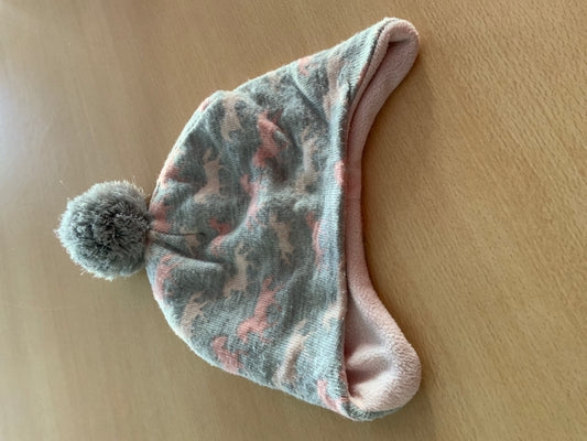 Mütze Grau und Rosa