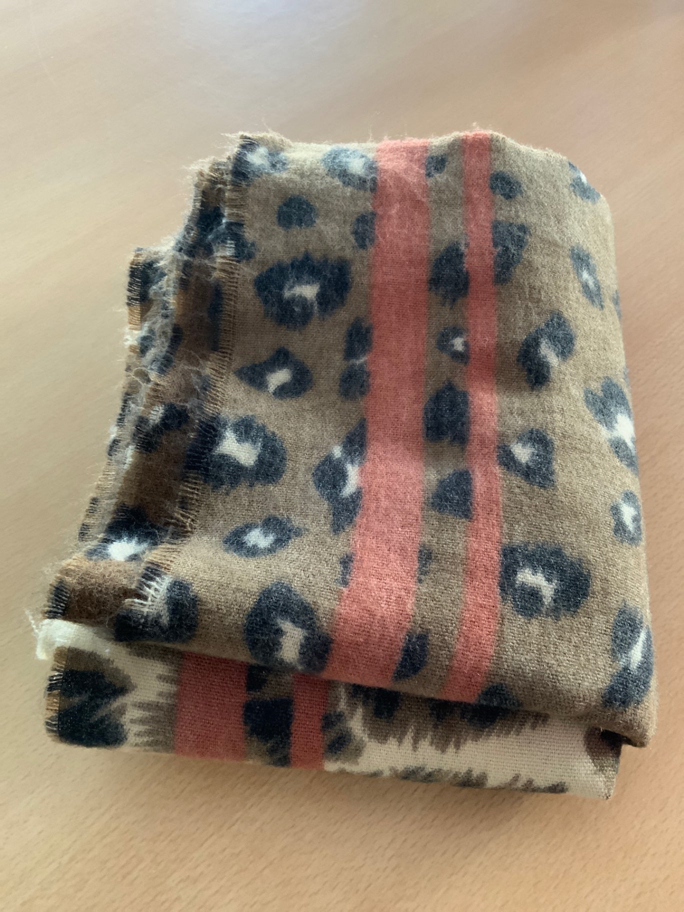 Schal Beige, Schwarz, Rosa