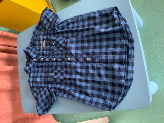 Kurzarmhemd 152 Blau kariert
