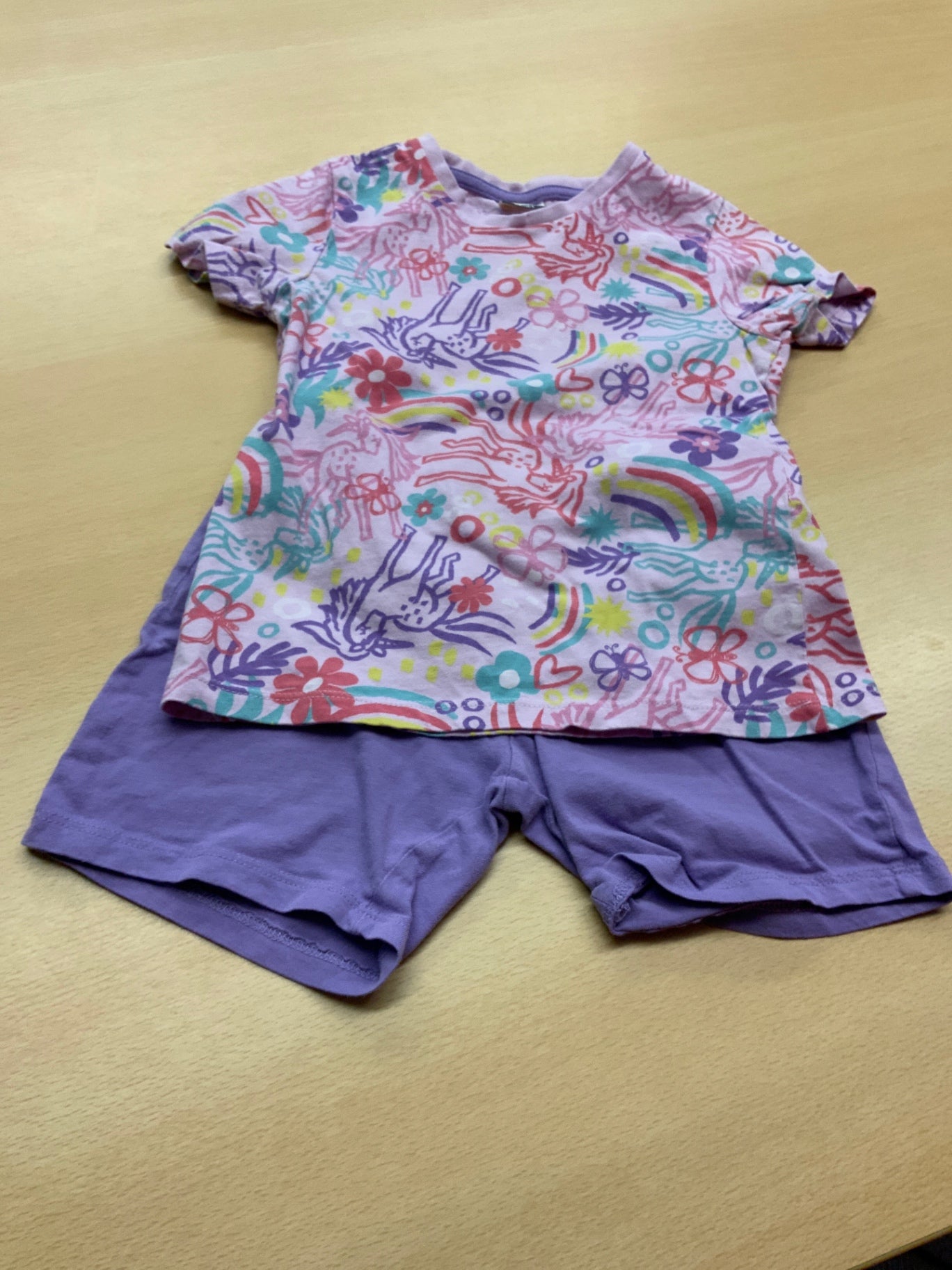 Kinder-Pyjama 98/104 Mehrfarbig