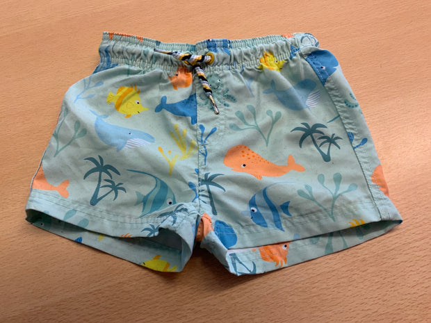 Badeshorts 74 Mintgrün mit buntem Druck