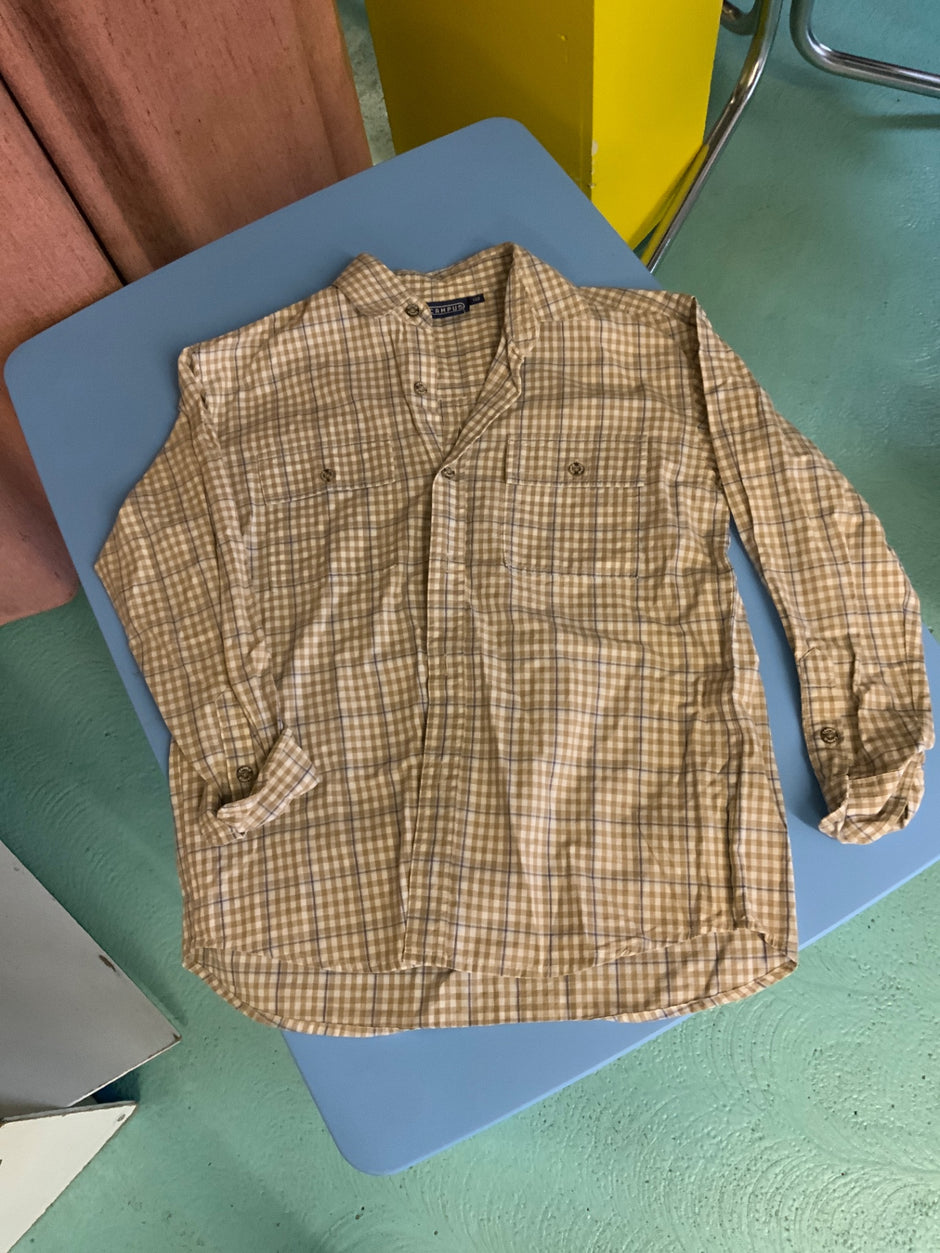 Hemd 140 Beige mit kariertem Muster