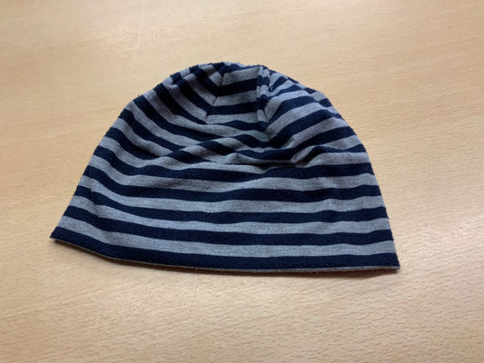 Mütze Blau und Grau gestreift