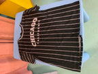 T-Shirt S Schwarz mit weißen Streifen