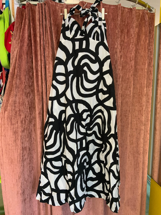 Maxikleid 36 Schwarz und Weiß