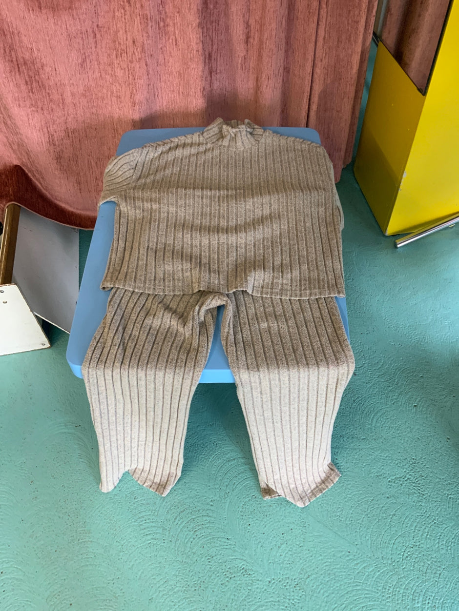 Strickanzug M Beige