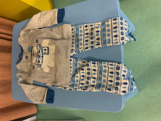 Schlafanzug 110/116 Grau und Blau