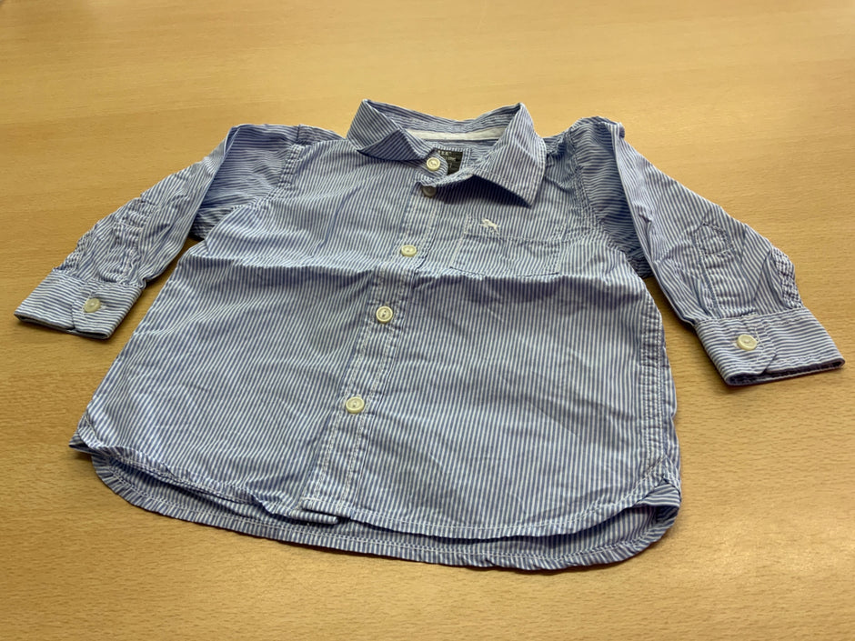 Unbekannt Hemd 74 Blau und Weiß gestreift