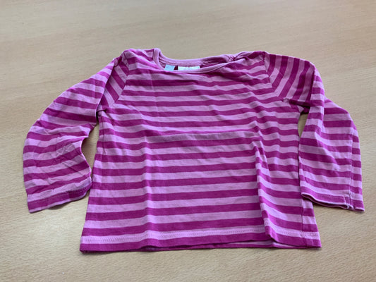 Langarmshirt 92/98 Rosa gestreift