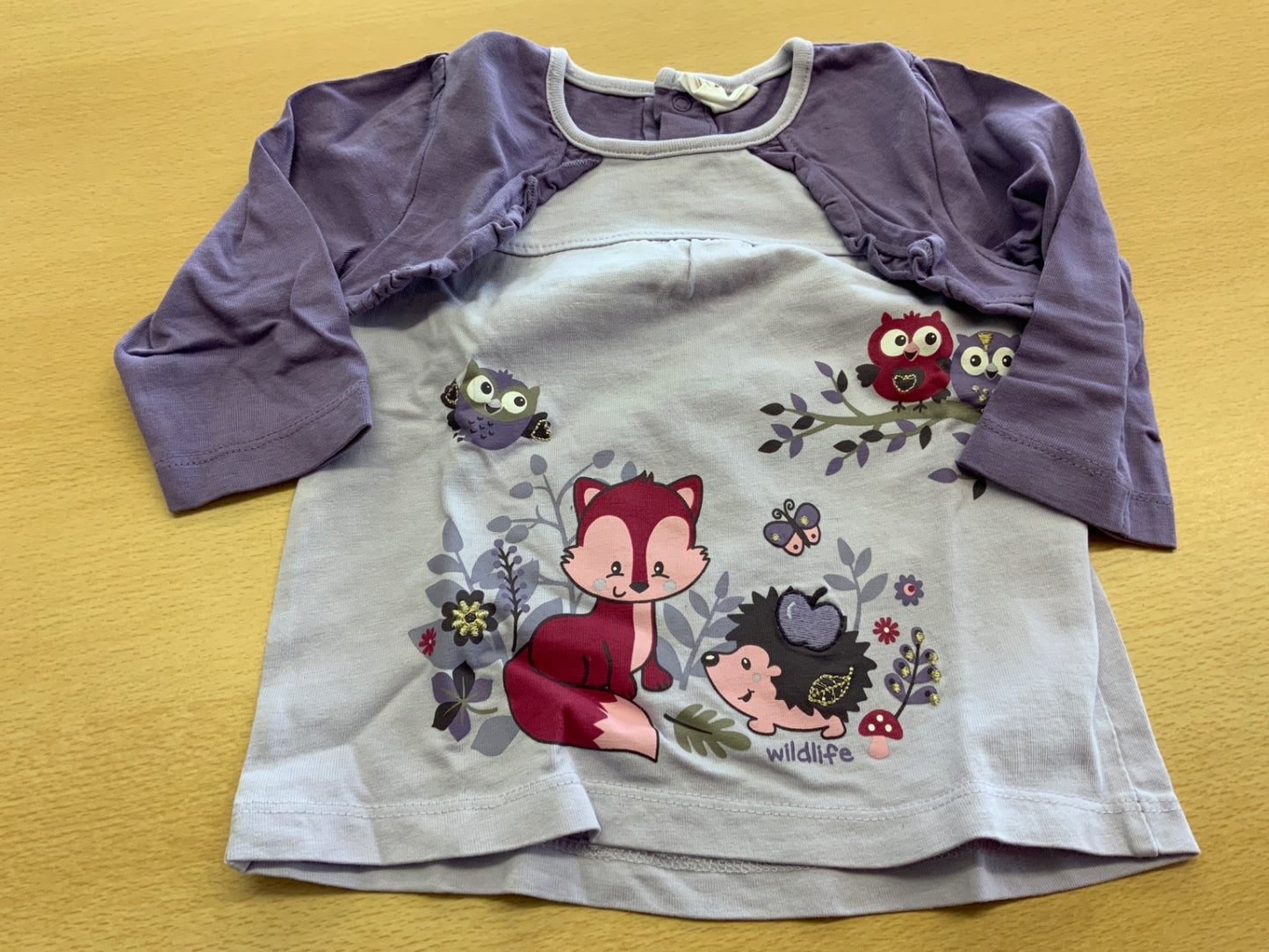 wildlife T-Shirt 74 Lila und Hellblau