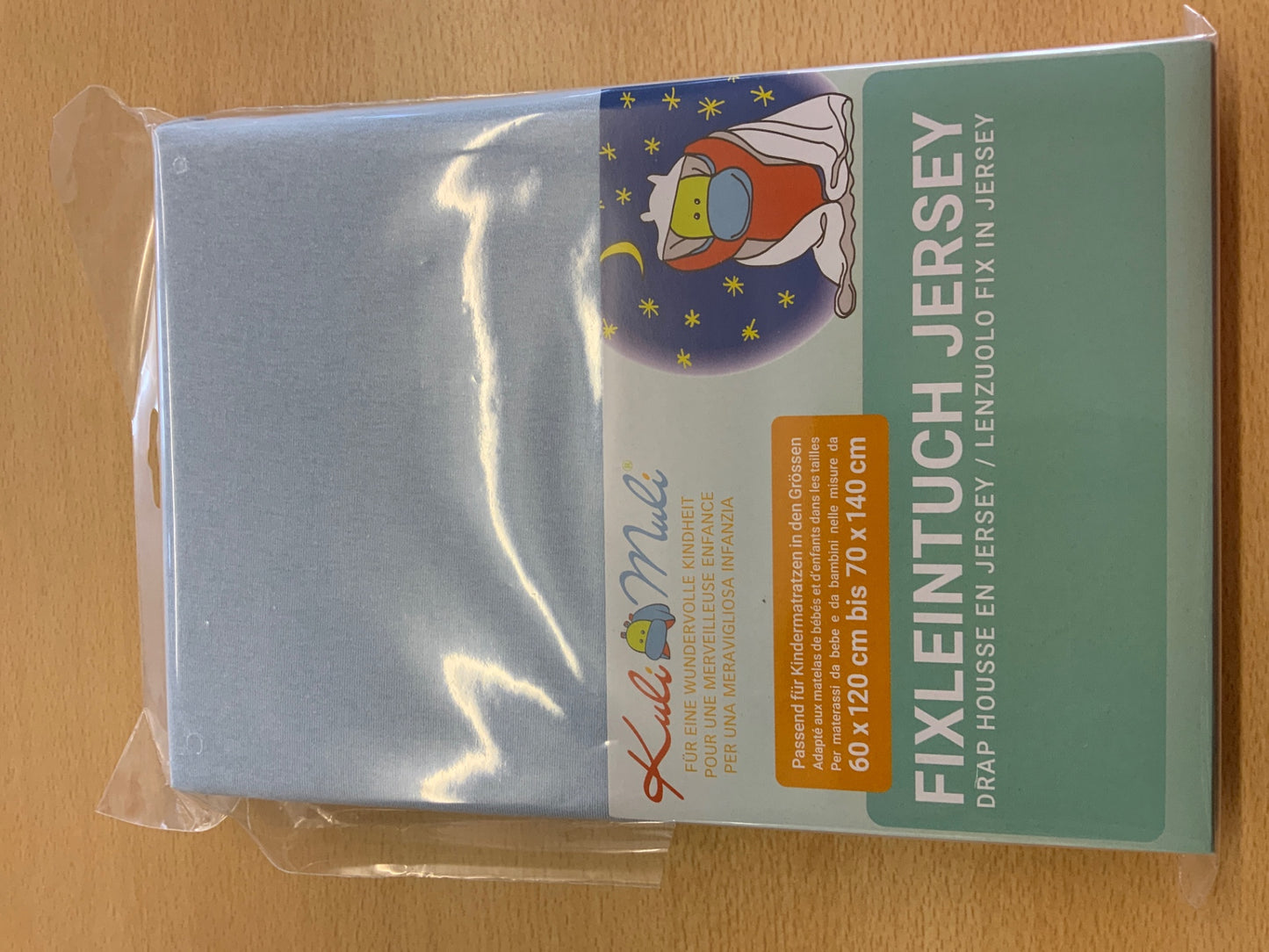 KuliMuli Fixleintuch 60 x 120 bis 70 x 140 Hellblau