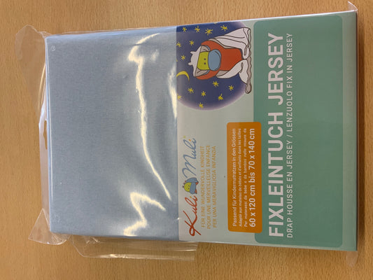 KuliMuli Fixleintuch 60 x 120 bis 70 x 140 Hellblau