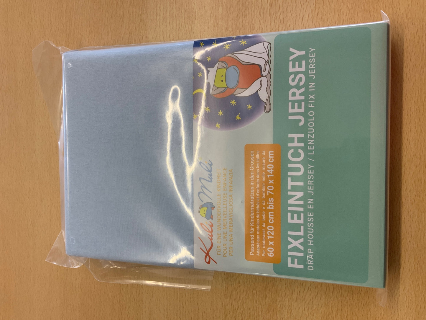 KuliMuli Fixleintuch 60 x 120 bis 70 x 140 Hellblau