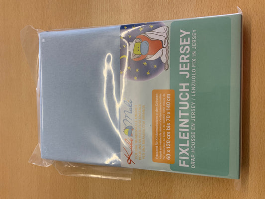 KuliMuli Fixleintuch 60 x 120 bis 70 x 140 Hellblau