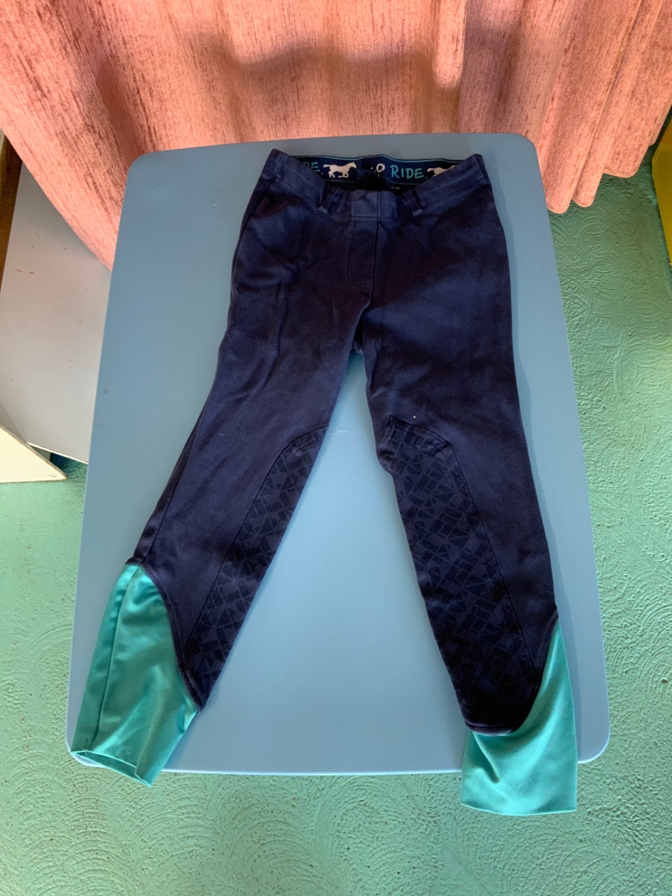 Reithose 134/140 Blau und Türkis