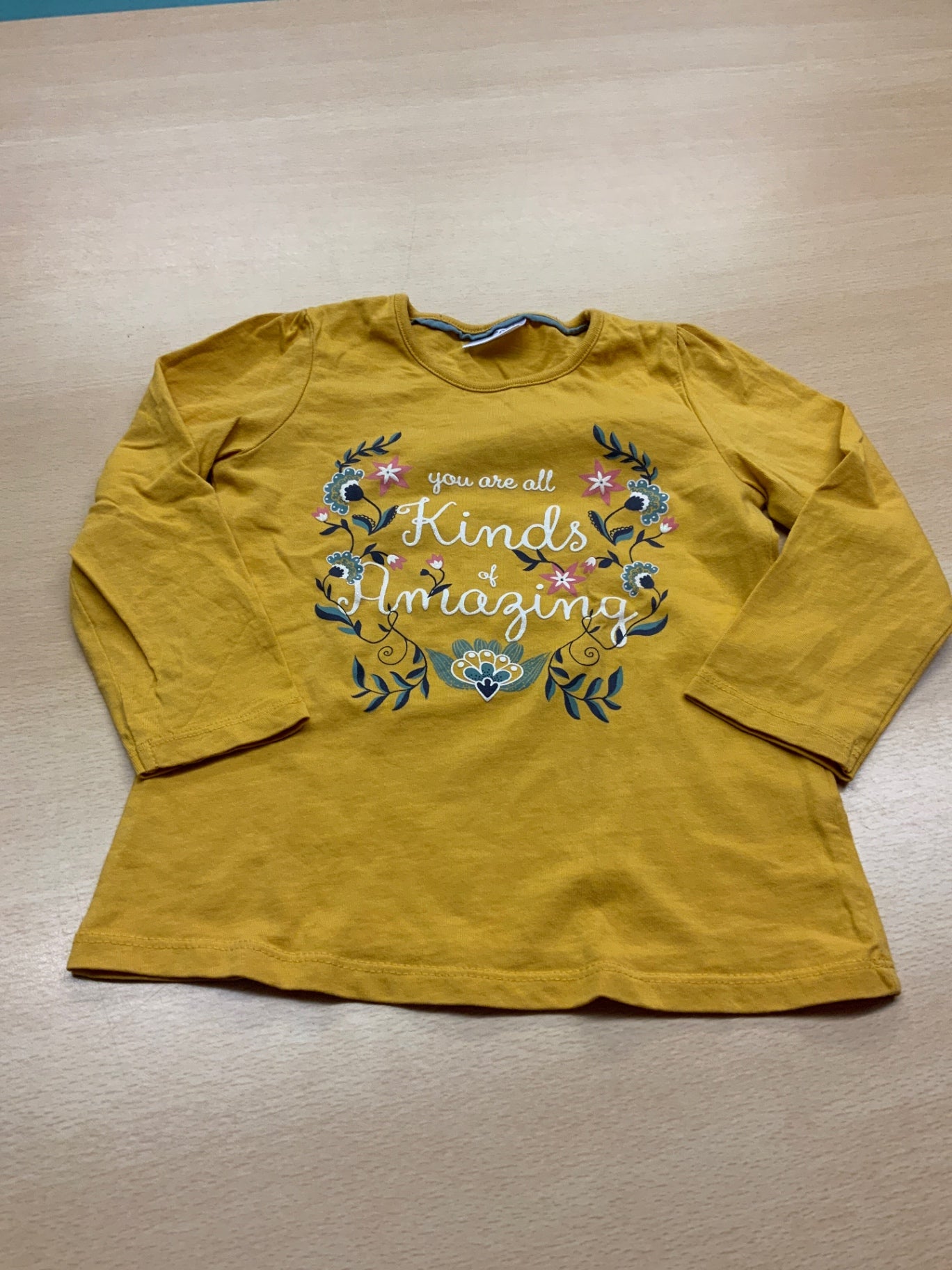 Langarmshirt 98 Gelb