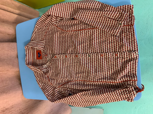 Cecile Bluse S Weiß mit rotem Muster