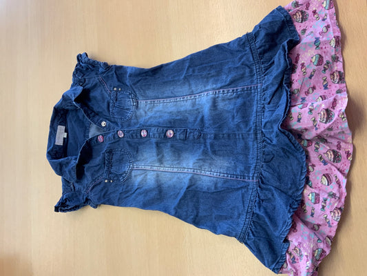 Kleid 110 Blau und Pink