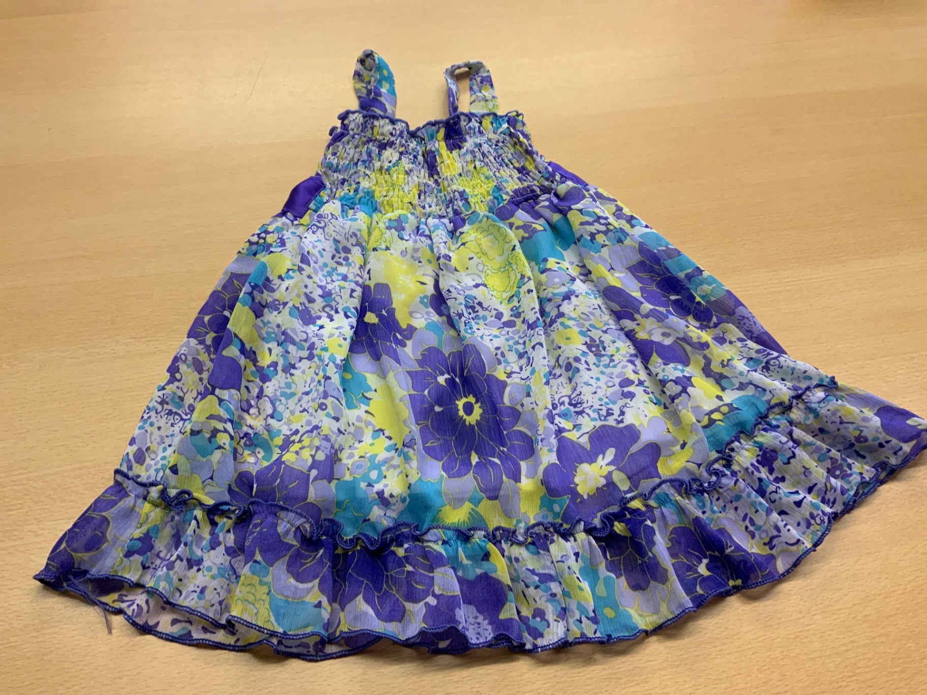 Kleid 98/104 Lila und Gelb