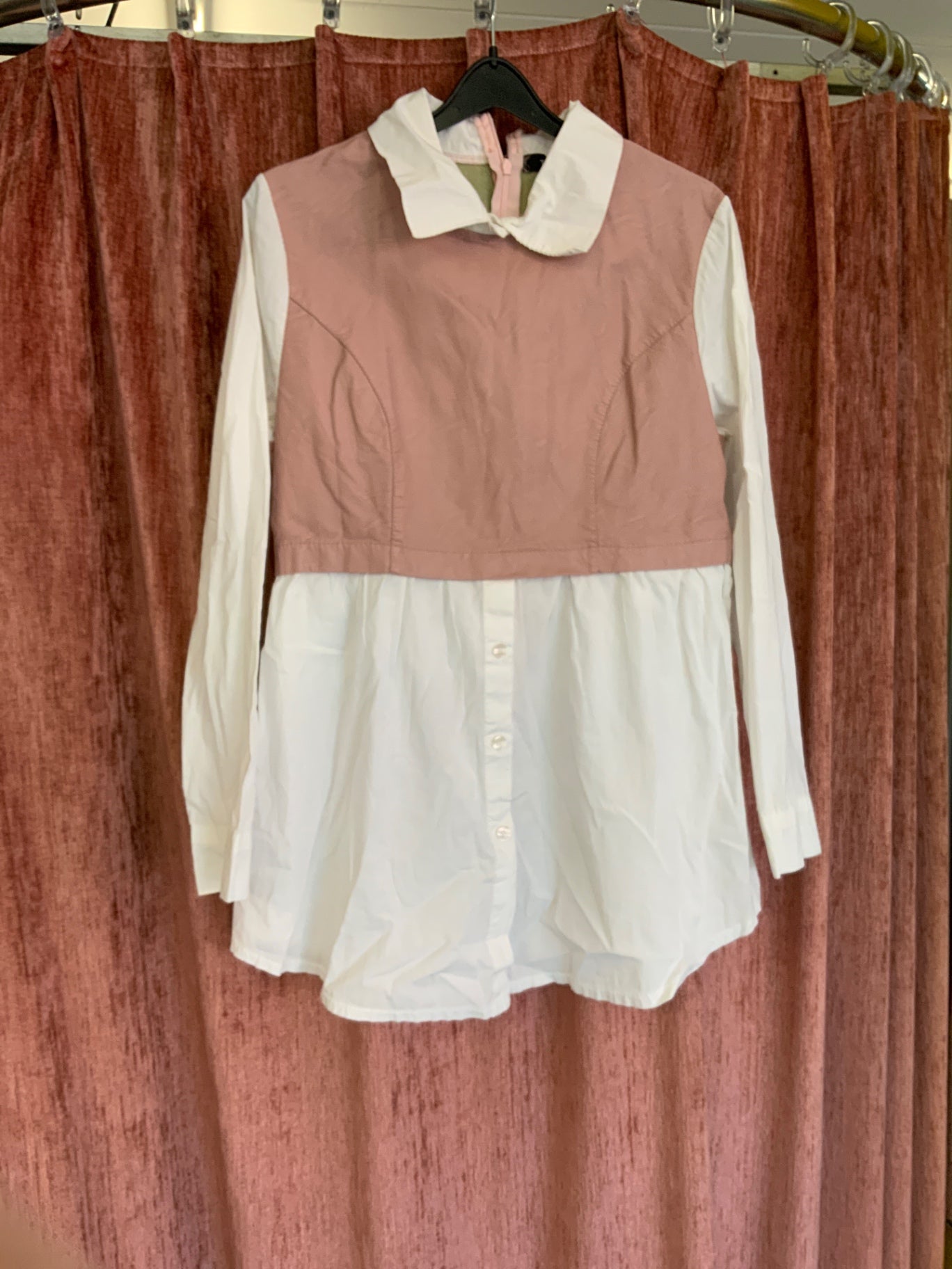 Bluse M Rose und Weiß