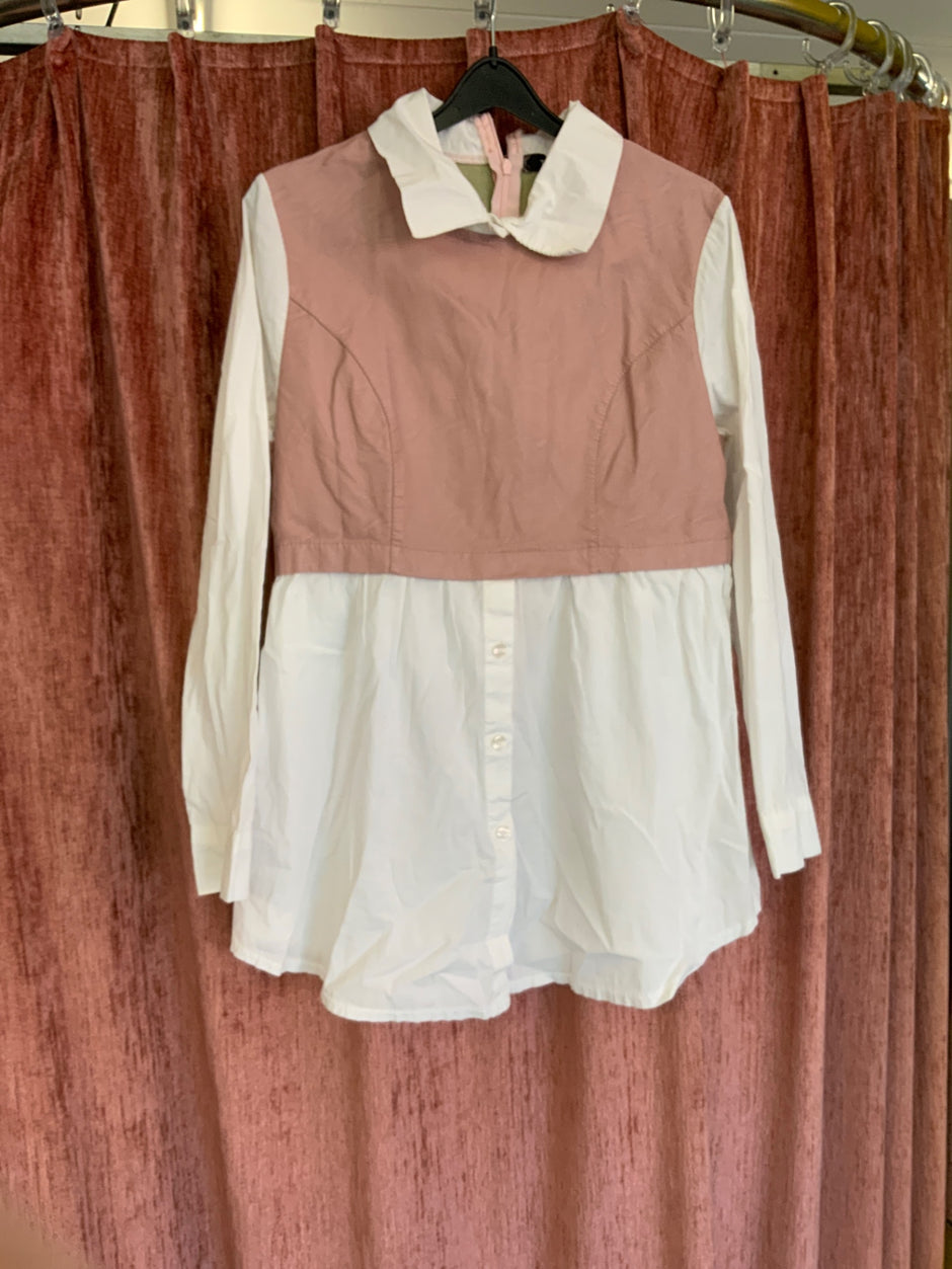 Bluse M Rose und Weiß
