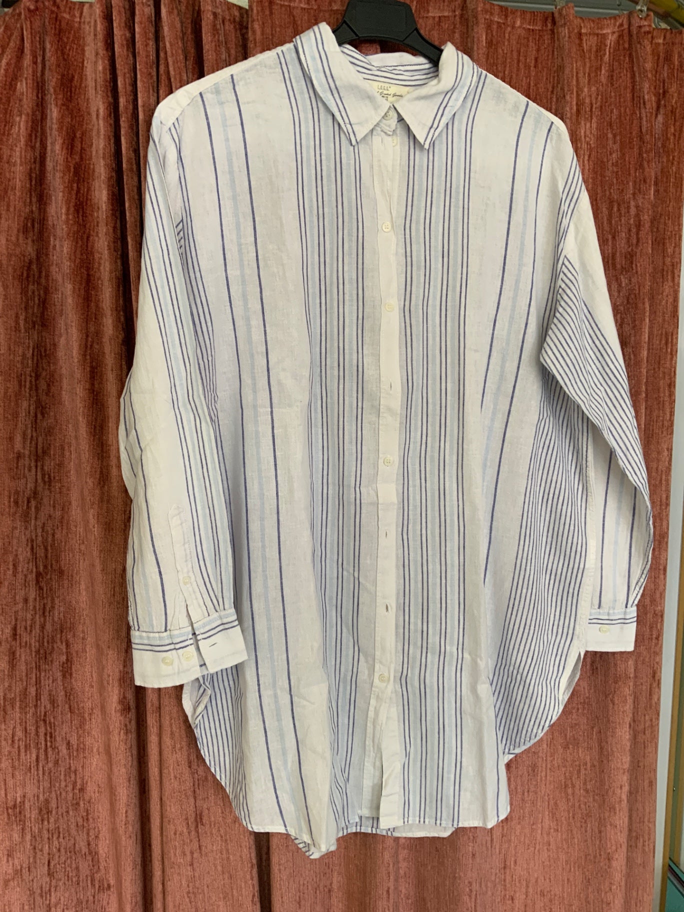 L.L.Bean Hemd 42 Weiß mit blauen Streifen