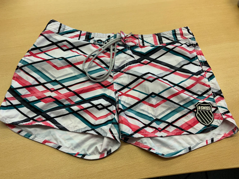 K-Swiss Badehose L Weiß mit buntem Muster